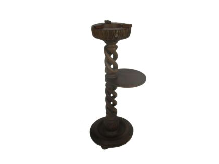 Vintage Carved wood Open Barley Twist Pedestal Display Table Plant Bonsai Flower Stand Ashtray extremely rare