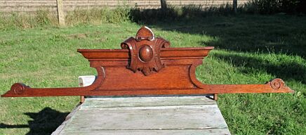 Hand Carved Pediment Ornate Overdoor Architectural Medieval Style Lovely