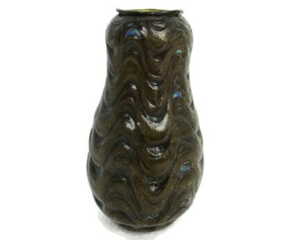 Art Piece Verlinden Lier Ornate Vase Jar Bronze Enamel Art Deco Brutalist
