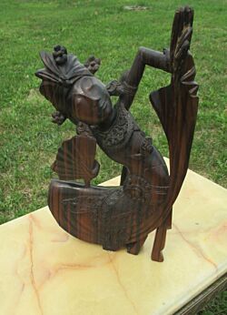 Vintage Figurine Statuette Hand Carved Hard Wood Asian Indonesian God