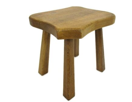Vintage Hand Carved wood Tripod Milking Stool Pedestal Table Plant Flower Bonsai Stand Side Table Barn Country Style Funky