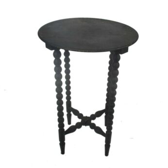 Bobbin legs Edwardian Wood Side Occasional Wine Coffee Tea Table Pedestal Plant Stand painted black