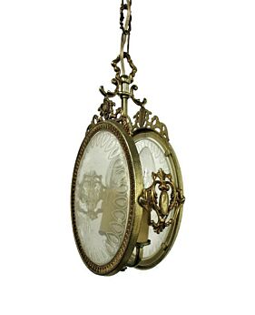 Chandelier Pendant Lamp Ceiling Fixture Spelter Medallion style 2 lights Hallway
