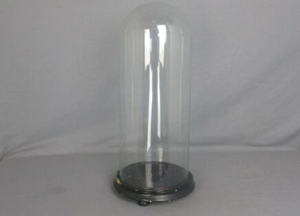 antique Round Hand Blown Glass Dome Globe Steampunk Display 17.32" D 6.96"