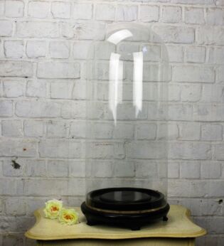X Large Antique Round Hand Blown Glass Dome Globe Steampunk Display 26.96"