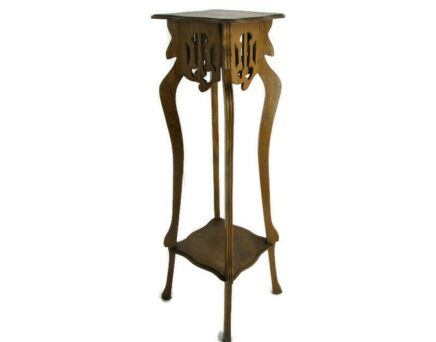 Art Nouveau Style Pedestal Table Plant Flower Stand Side Table Two Tier Barn Country style Wood Gorgeous