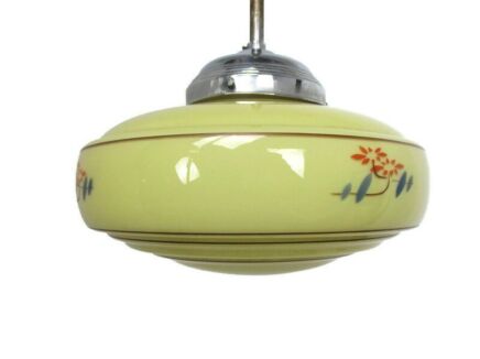 Skyscraper Art Deco Art Nouveau Art Glass Light Pendant Shade Flowers