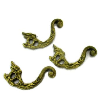 3 Gothic Heads Brass Finials Architectural Reclaimed Trims Moldings Furniture Funky