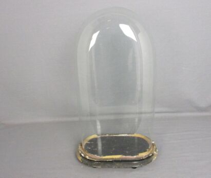 Antique Victorian Oval Hand Blown Glass Globe Dome Doll Clock 17.71" 9.37"