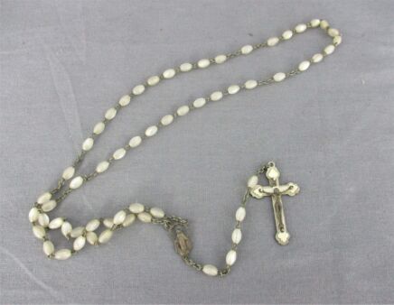 Antique Rosary Bead Mother of Pearl? Nun Priest Praying Beads Lovely