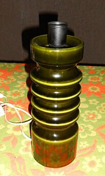 ON HOLD Dumler & Breiden Early 1970's Pop Art Tall Spring Form Green Lamp base lamp