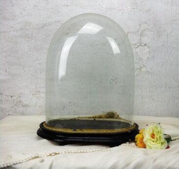 Victorian Antique Oval Hand Blown Glass Dome Globe Mantle Clock Steampunk 12.99"