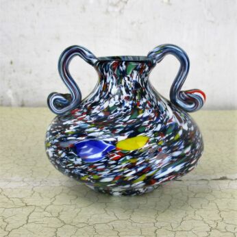 Small Vase Pitcher Millefiori Art Glass Murano Italy Paperweight Vase Lovely