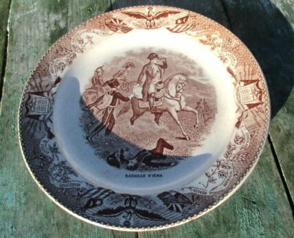 Antique Napoleon Belgium Porcelain Plate Nimy Bataille D'iena Moucin Lecat