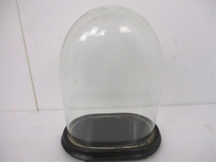 Antique Victorian Oval Hand Blown Glass Globe Dome Doll Clock 14.56" H 10.62"W
