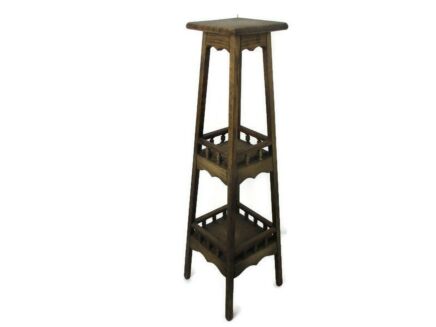 Art Nouveau Pedestal Table Plant Flower Stand Side Table 3 Tier Art Deco Spindles Gorgeous Rare