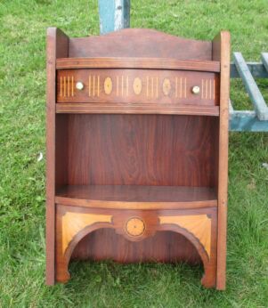 Vintage English Medicine Bathroom Cabinet Apothecary Inlay Display Drawer round