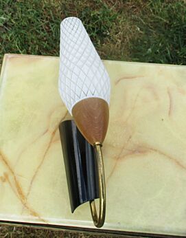 Vintage Mid Century wall Lamp Teak Danish Modern Retro