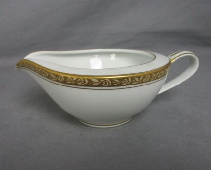 Milk jug Jar Noritake Ashleigh Japan White Golden Rim