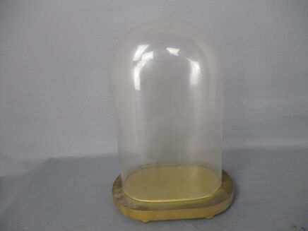 Antique Oval Hand Blown Glass Globe Dome Doll Clock Steampunk 11.81" H 7.48"W