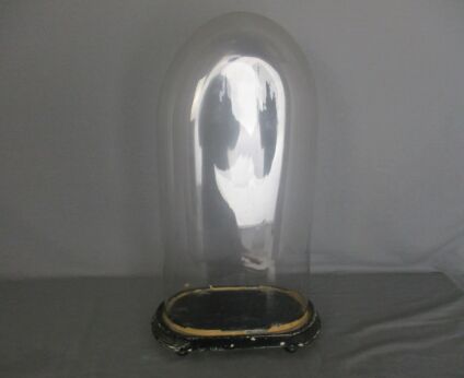 Antique Victorian Oval Hand Blown Glass Globe Dome Doll Clock 18.11" H 9.05' W