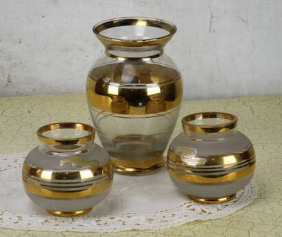 set of 3 small vases Booms Glass Belgium Belgian art glass Decorative