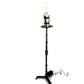 Gothic Large Candle Holder Candlestick Church Wrought Iron turned into lamp