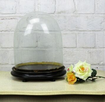 Antique Victorian Oval Hand Blown Glass Globe Dome Doll Clock Steampunk 10.23"