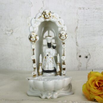Standing Holy Water Font Vessel Black Madonna of Halle Extremely HTF Collector