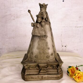 Statue Our Lady of Poperinge Saint Jan Infant Child Plaster Collector HTF 14.5"