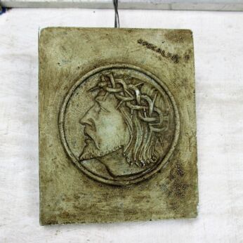 Wall Hanging Bas Relief Apocalyps Plaque plaster Jesus Christ Crown of Thorns