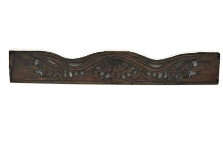 Large Ornate Carved Hand Carved Wood Flowers Reclaimed Pediment Architectural