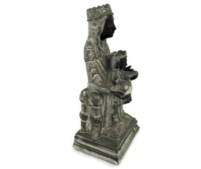 Our Lady Of Montserrat Black Madonna Virgin La Moreneta Infant Statue Extremely rare Spelter 5.31"