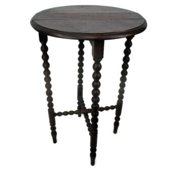 Beautiful Small Bobbin Legs Edwardian Wood Round Coffee Side Table Foldable