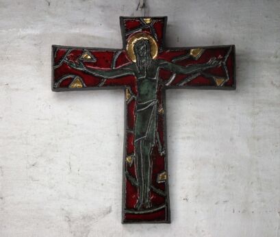 XL Mid Century Modern Design Ceramic Modernist Crucifix Ceramic era Amphora