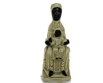 Small Our Lady Of Montserrat Black Madonna Virgin La Moreneta Resin Statue 8.46"