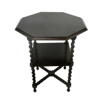 Barley Twist Wooden Side Display Coffee Table Pedestal Plant Stand Two tier