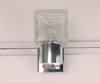 Retro Mid Century Modernist Graewe Space Age Wall Sconce Square Clear Glass
