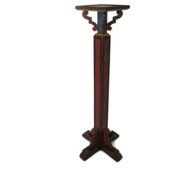 Large Art Nouveau Church Altar Pedestal Wooden Pulpit Lectern Antique Gorgeous Polychrome Pillar