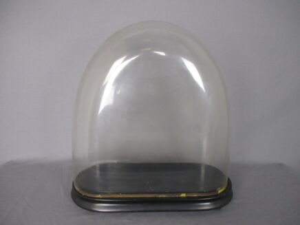 Antique Victorian Oval Hand Blown Glass Globe Dome Doll Clock 16.53" H 16.65"!!