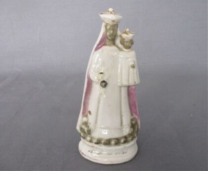 Small MIniature Statue Black Madonna Notre Dame De Hal Halle Porcelain Collector HTF 4.72"
