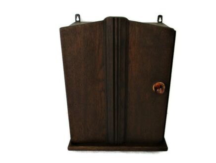 Antique  Art Deco hand Carved Wood Medicine Apothecary Pharmacy Cabinet Barn Country