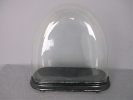 Antique Victorian Oval Hand Blown Glass Globe Dome Doll Clock 15.74" H 17.04"!!