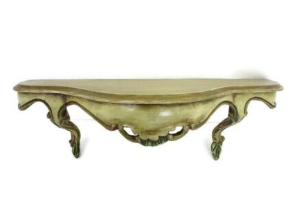 Ornate Wall Mounted Console Shelf Nightstand Corbel French Provincial White Romantic resin