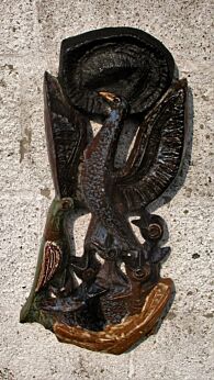 Bird of Paradise Mid Century Modern Design Ceramic Wall Plaque era tieberghien
