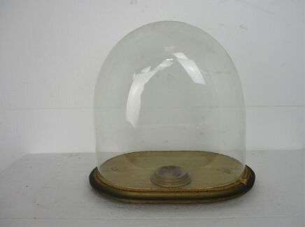 Antique Victorian Oval Hand Blown Glass Globe Dome Doll Clock 14.96" H 15.15!!"W