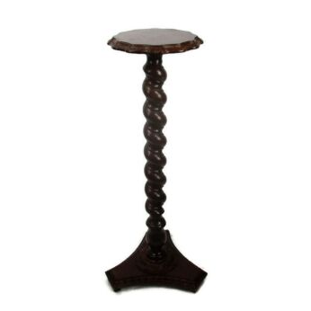 Hand Carved Wooden Barley Twist Pedestal Display Side Table Plant Stand 39.96"