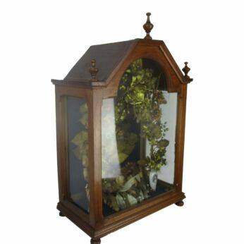 Large Antique hand Carved Wood Chapel Niche for Statue Bridal Flower Bouquet