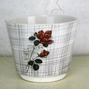 Vintage Planter flower pot Ceramic Frankton Tegelen Holland Roses Mid Century