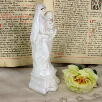 Antique Statue Vieux Paris Bruxelles Porcelain Virgin Mary Madonna Infant 1900
